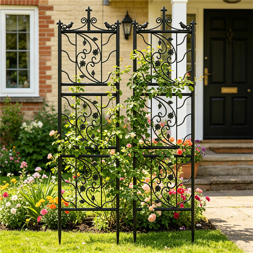 Thick metal garden trellis - metal,